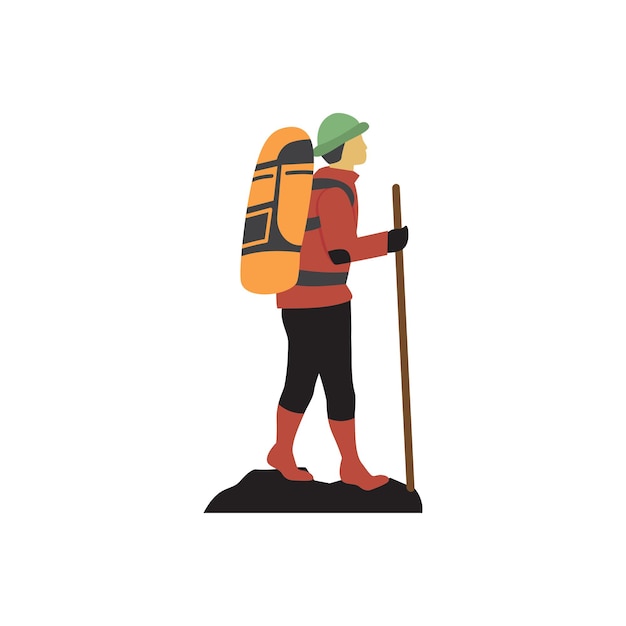 Vector hiking man icon illustration design template