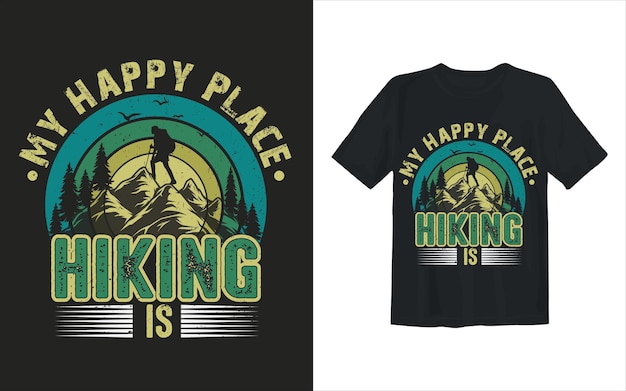 Vector hiking mountain t shirt design