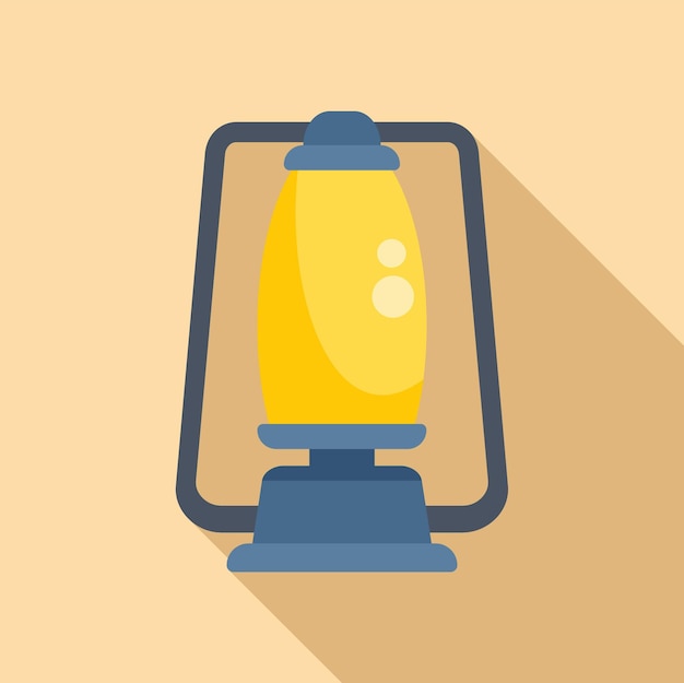 벡터 하이킹 또는 캠핑 케로신 램프 아이콘 평면 터 들 광부 조명 전력 오일 램프