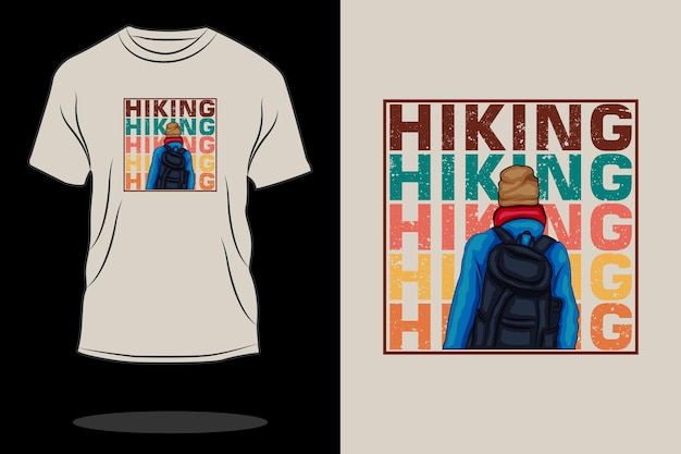 Hiking retro t shirt design