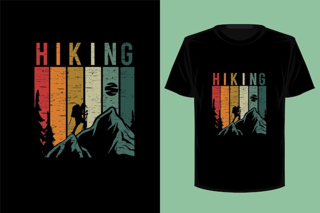 Vector hiking retro vintage t shirt design