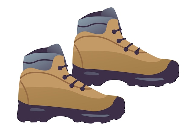 Hiking shoes Boots vector illustration isolated on a white background