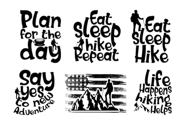 Hiking T shirt Design Bundle Hiking T shirt Quotes about hiking Camping Traveling Adventure