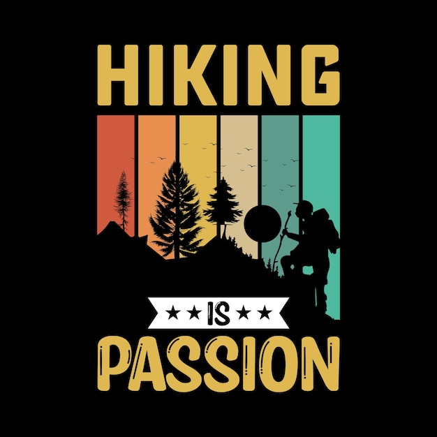 Hiking t shirt design vector hiking t shirt graphic element adventure tshirts hiking retro