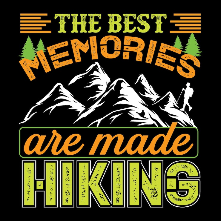 Vector hiking t-shirt design vector template