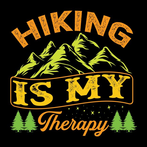 Vector hiking t-shirt design vector template