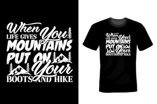 Hiking T shirt design vintage typography