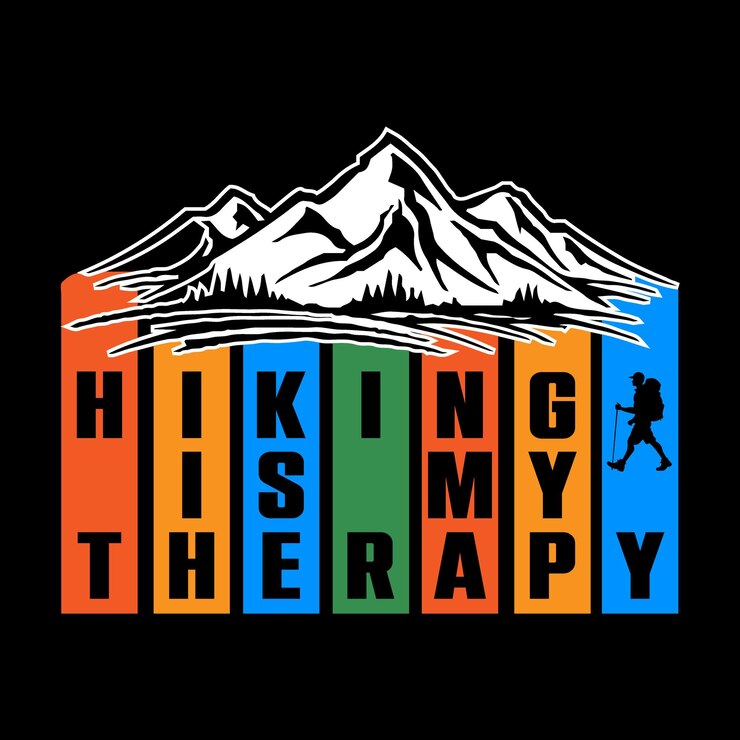Vector hiking t-shirt design