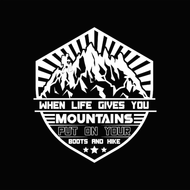 Vector hiking t-shirt design