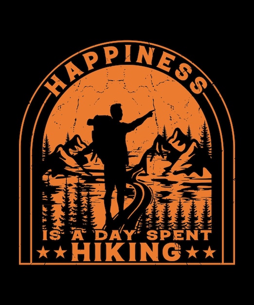 T-shirt da trekking designhiking vettore designhiking