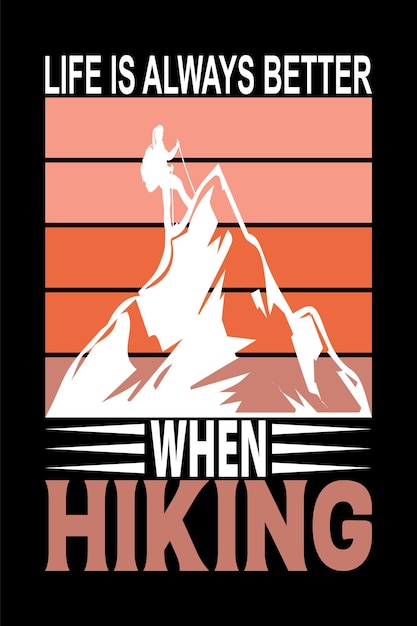 hiking t shirt illustration