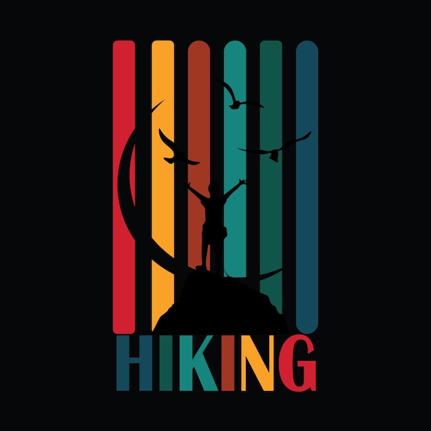 Hiking t shirt vector design