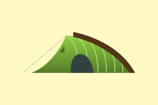 Hiking and trekking camp tent for rest Vector illustration in cartoon style