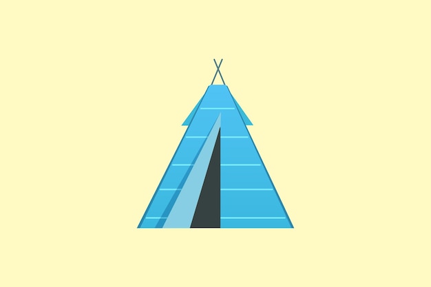 Hiking and trekking camp tent for rest Vector illustration in cartoon style