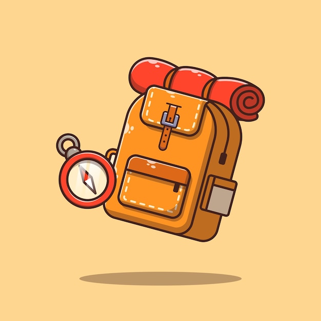 Hiking or Trekking Equipment Backpack and Compass