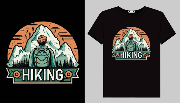 hiking tshirt design outdoor mountain adventure