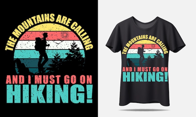 Vector hiking tshirt design or retro tshirt design