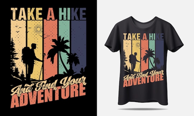 Vector hiking tshirt design or retro tshirt design