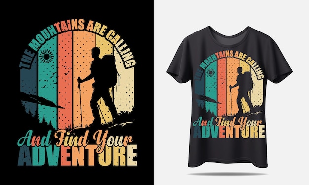 Vector hiking tshirt design or retro tshirt design