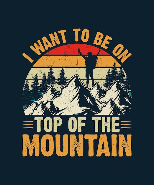 Hiking tshirt design vector