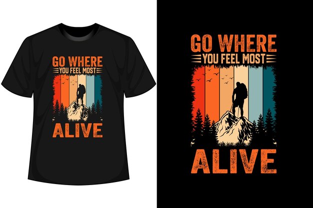 Hiking Tshirt Design vector