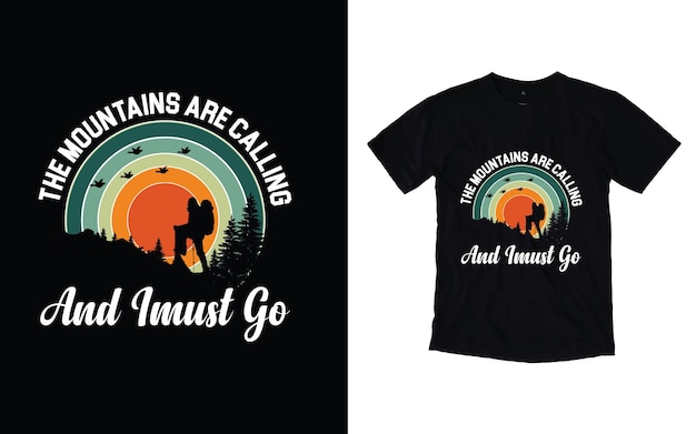 Дизайн футболки для пеших прогулок Винтажные горные надписи приключенческие футболки с графическим векторным элементом туристическая типография