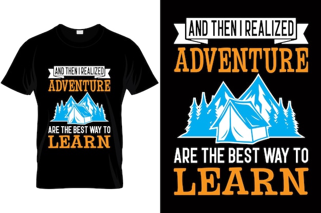 Hiking tshirt design with mountain vector adventure lover shirt printready