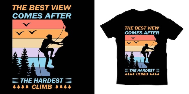 Vector hiking tshirt design