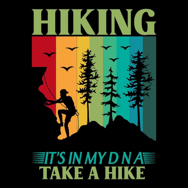 Hiking Typography T Shirt Design