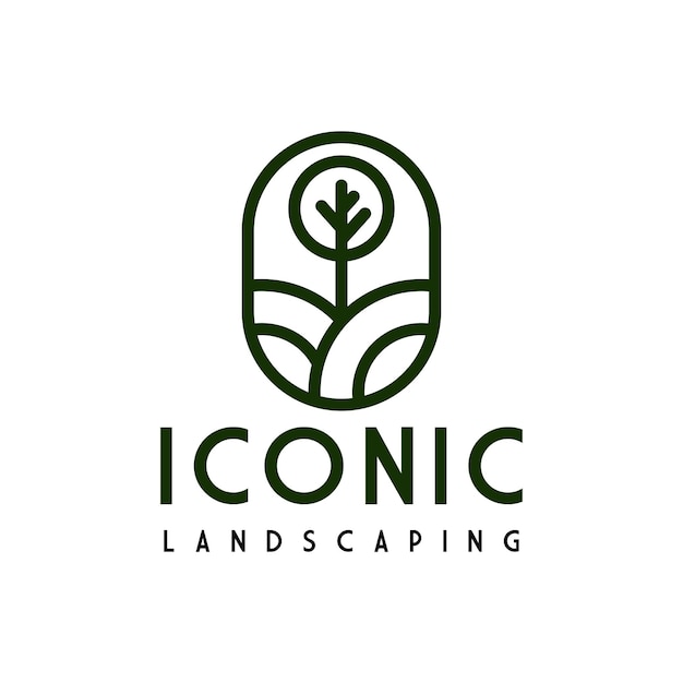 Hill landscaping trees symbol logo design