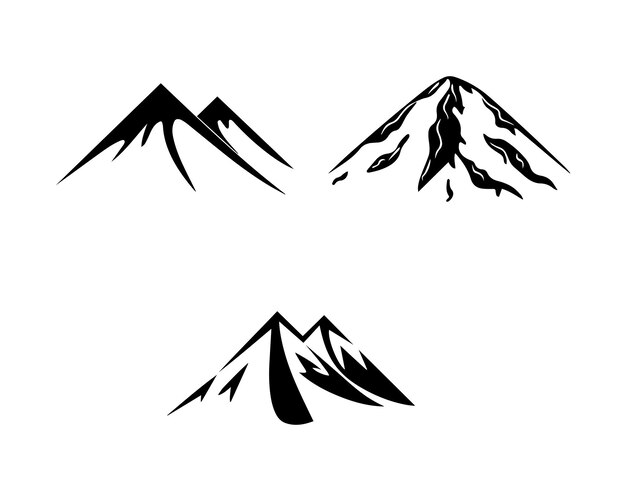 Vector hills silhouette vector icon graphic logo design