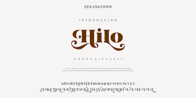 Hilo Abstract Fashion lettertype alfabet Minimale moderne stedelijke lettertypen voor logo merk etc Typografie