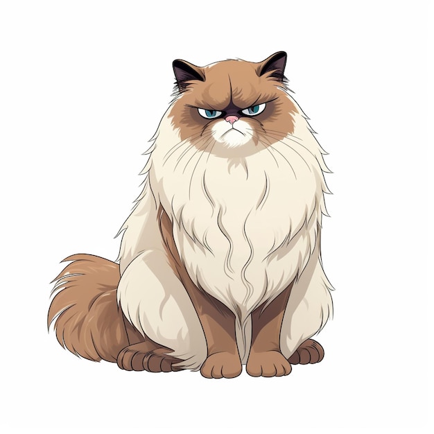 Vector himalayan cat vector cartoon