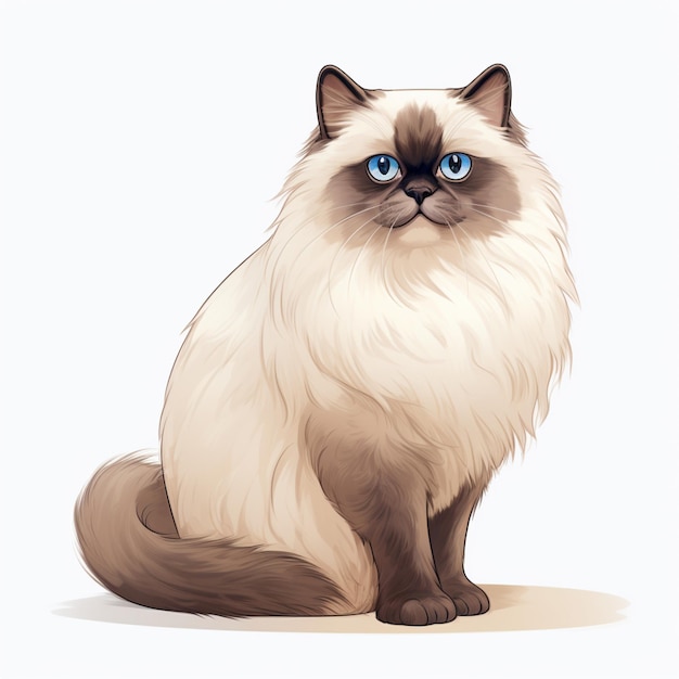 Vector himalayan kitten cat