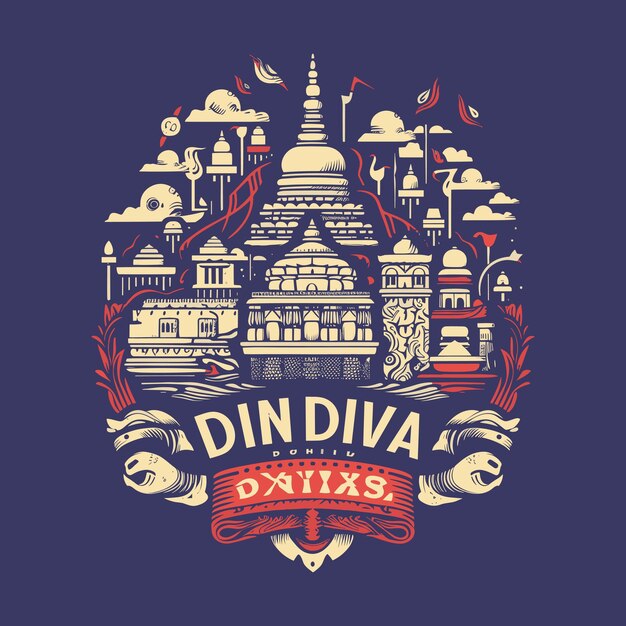 Hindi diwas dag tshirt ontwerp vector