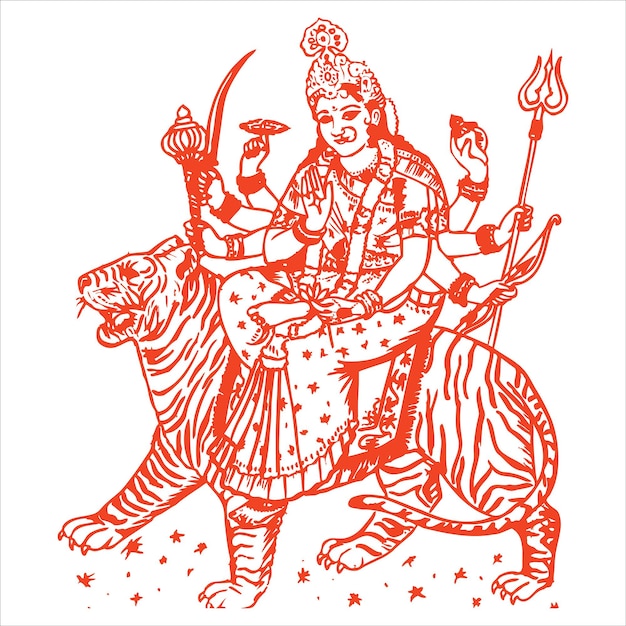 Hindi Typography Shubh Labh Means Good Luck Indian Goddess Laxmi Illustration