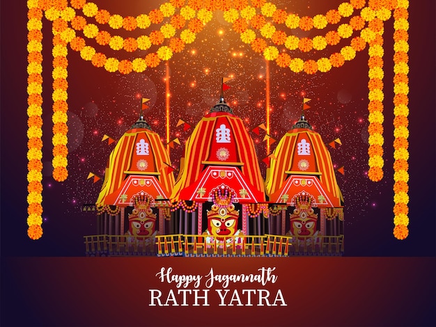 Hindoe-feest Jagannath rath yatra viering groeten kaart
