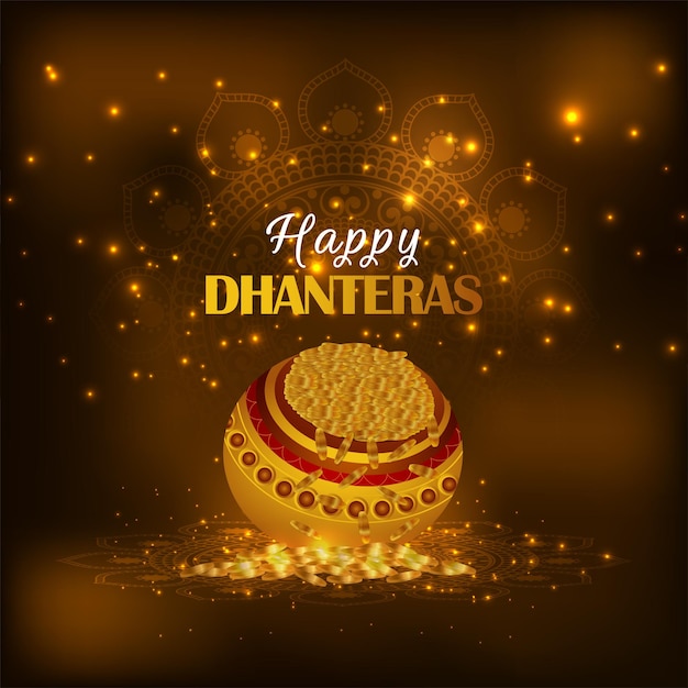 Hindoe festival gelukkige dhanteras viering kaart