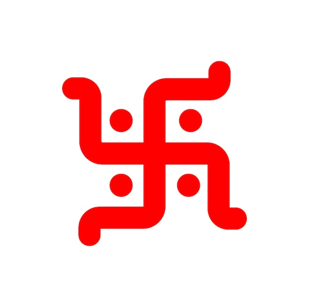 Hindoe heilige swastika vector symbool. rode swastika icoon.