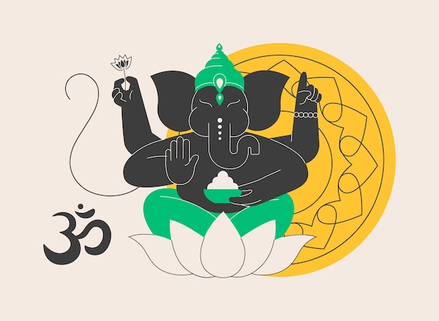 Hindoeïsme abstracte concept vector illustratie