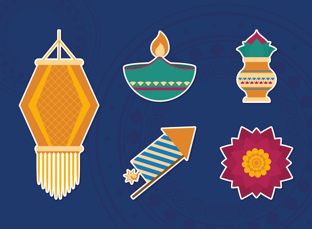 Vector hindu diwali festival