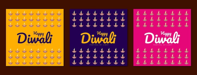 힌두교 축제 디왈리 새 배너, 디야 또는 램프 요소 소셜 미디어 게시물