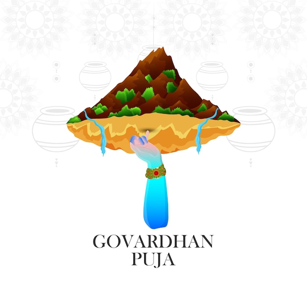 Celebrazione della puja di govardhan del festival indù