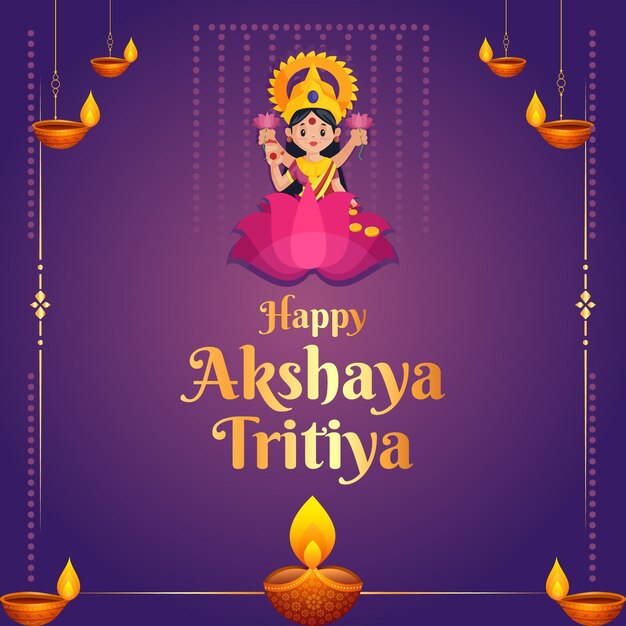 Hindu festival happy akshaya tritiya banner design template