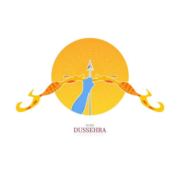 Праздник индуистского фестиваля Виджаядашами, векторная иллюстрация Душеры