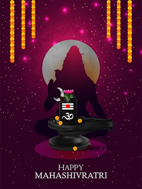 Hindu festival maha shivratri greeting card