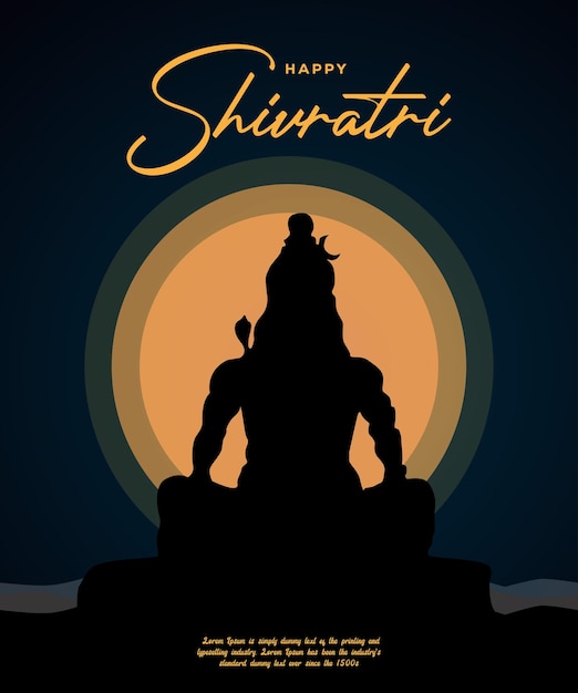 Hindu festival Maha Shivratri Vector illustration of Shivratri