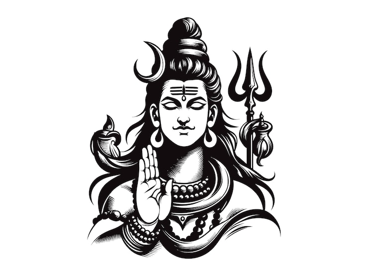 Vector hindu god mahadev vector with white background