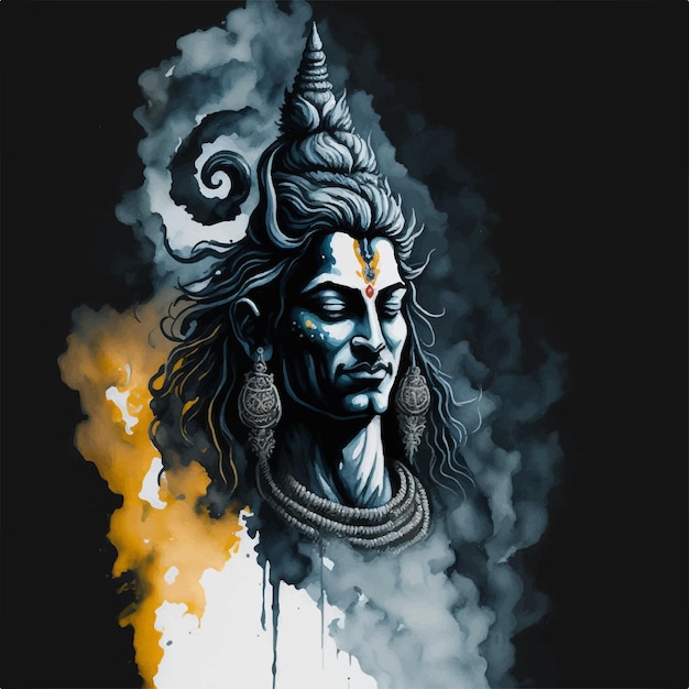 Vector hindu gods in watercolor