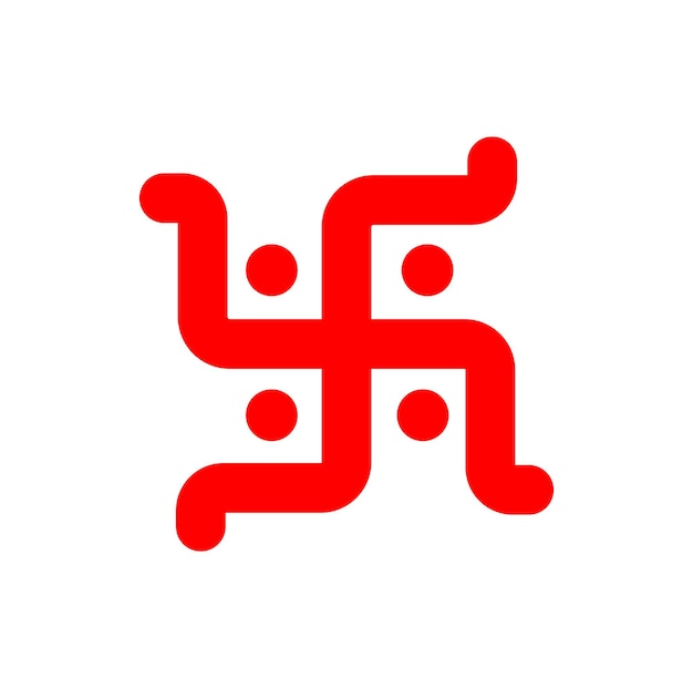 Vector hindu holy swastika vector symbol. red swastika icon.